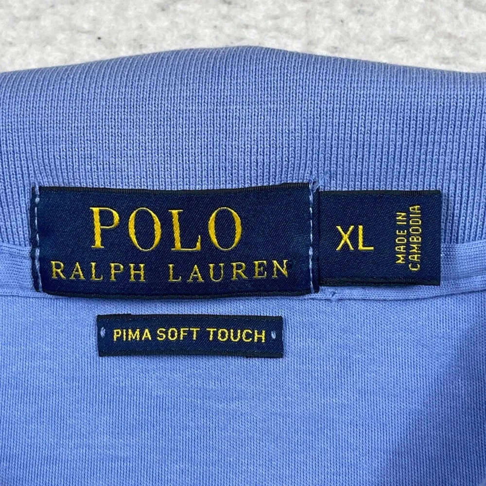 Polo Ralph Lauren Polo Shirt Mens XL Blue Pima Soft Touch Red Pony Classic Fit